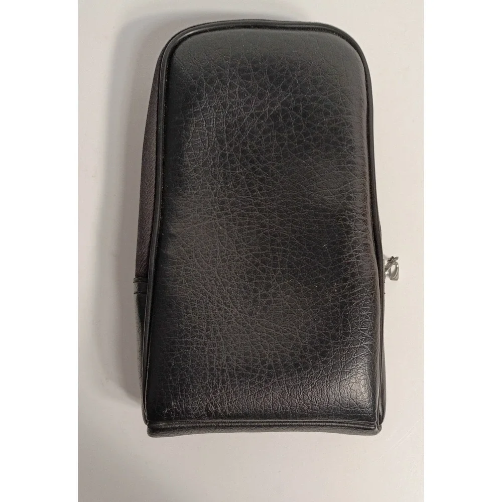 Texas Instruments TI Calculator Black Leather Zipper Carry Case Vintage